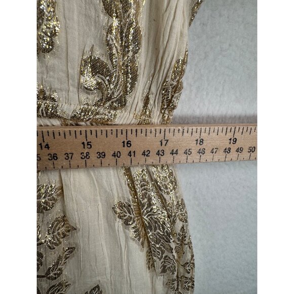 Me 2 Magic boho gold trim crochet embroidered maxi dress Goddess sz 2X - Picture 6 of 11
